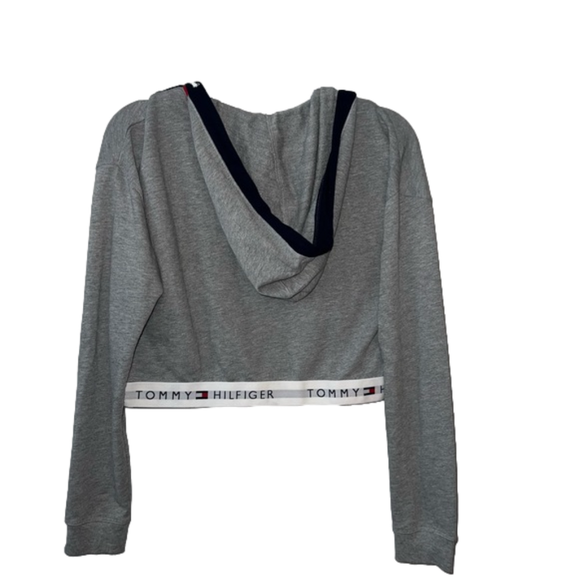Tommy Hilfiger Gray Cropped Hoodie - Picture 4 of 5